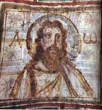 Christ as alpha and omega, from 3rd century catacomb